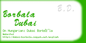 borbala dubai business card